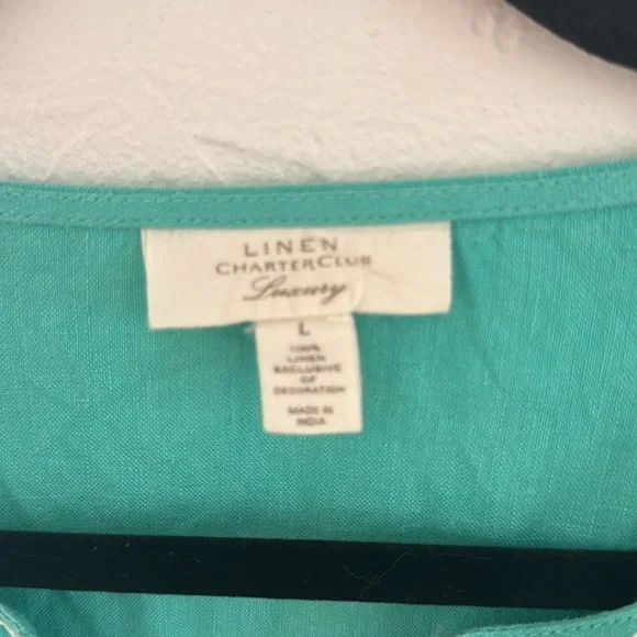🌟 Charter Club 100% Linen Embroidered Tunic – Size Large 🌟 - Picture 4 of 5
